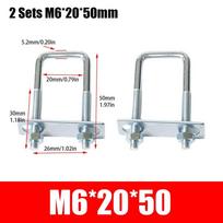 2 rinkiniai su pertvaros vamzdžiu U-spaustuku Geležinis kvadratinis varžtas Naujas kvadratinis spaustukas 2Sets M6x80x110mm gray