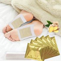 FLOVEXA Kinoki Detox Foot Pads - Ginger & Salt Adhesive Patches for Foot Care, Body Cleansing, Pain Relief, Relieve Stress, Relaxation | Organic N beige