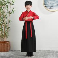 Hanfu Children's Traditional Costume: Boys' National Studies and Girls' Ancient Ruqun Tang Suit for School Performances. 100cm