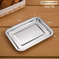 Rectangular Stainless Steel Catering Tray for Food Prep and Display brown
