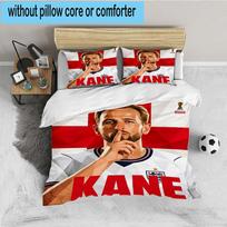 3PCS Football Player Kane  Bedding set,Ideal for1pc Duvet Cover And 2pcs Pillowcases Perfect for Christmas gift,Ideal for Bedroom, Dormitory 135cm*200cm red