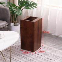 Solid Wood Large Trash Can with Lid for Hotel, B&B, Office - Chinese & Japanese Style