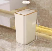 No-Touch Odor-Proof Trash Can with Lid for Kitchen, Bathroom, and Toilet. white