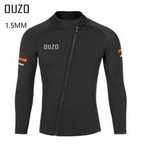 1.5mm Neoprene Long Sleeve Rash Guard Diving Snorkeling Surfing UV Protection Unisex Wetsuit Top 4XL