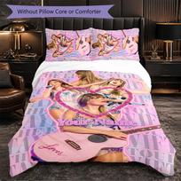 Taylor Swift Customized Name Text Bedding Set, 1 Duvet Cover & 2 Pillowcases Personalized Bedroom Gift 140cmx200cm