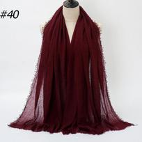 Plain Wrinkle Wrap Cotton Viscose Long Shawl Scarf Women Crinkle Hijab Shawl Muslim Head Hijab Scarf black
