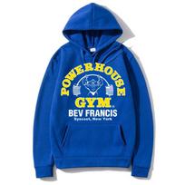Gym‑vibe Men Hoodie Front Vintage Bodybuilder Weightlifting Logo Chest Print Pullover For Trendy Daily American Street Outfits M raudona