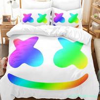 DJ Marshmello Bedding Set Single Twin Full Queen King Size Hip Hop Bed Set Aldult Kid Bedroom Duvetcover Sets 3D Print 030 EU Single 135*200cm/53x79in 3pcs