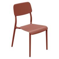 Sodo kėdė Ferne Rimo, deginto molio spalvos plastikinė, sukraunama, ergonomiška