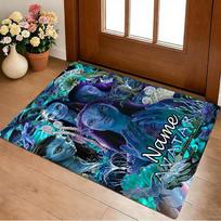Personalized Name Avatar World Living Room Non-Slip Area Rug Soft Carpet for Bedroom Playroom Sofa Office Home Decor Doormat 40cmx60cm blue