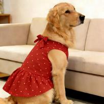 Golden Retriever Clothing Dress Summer Dog Clothes Corgi Border Collie Samoyed Husky Labrador Dobermann Big Large Pet Apparel S raudona