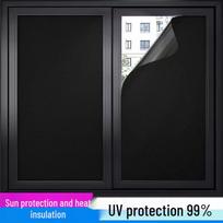 Complete Blackout Window Film - Fully Opaque Light Blocking for Bedroom and Balcony Glass 45cm x 300cm