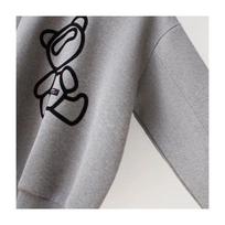 Women's Loose Thin Hoodie - Korean Lazy Style, Mid-Length Long Sleeve for Spring/Autumn Large šviesiai pilka spalva