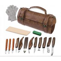 Wood Carving Tool Set DIY Handcrafting - Bent Chisel Spoon Knife Kit With 55mm Blade 100mm Handle Carving Tool Set gray