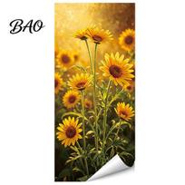 Trash Can Decals Waterproof Flower Stickers Floral Stickers, Self?Adhesive Bin Decals, Vintage Pattern Decor Outdoor Storage Box Decorative B