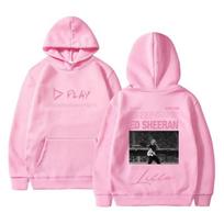 Ed Sheeran Play World Tour 2026 Merch Hoodie Men Women Fashion Hip Hop Hooded Sweatshirt Men's Cotton Oversized Pullover Hoodies M pink