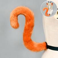 Žalias ateivių katės ausų lankelis su uodegos rinkiniu Cosplay Anime Konvencijos Kostiumo Aksesuaras Pliušinis gyvūnas Teminis Alien Cat Tail - Orange white
