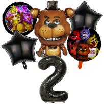 Fnafs Birthday Ballons 6pcs Five Nights At Freddys Party Number Balloons Decoration Props Ornaments Aluminium Balloon Kids Gift black