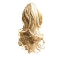 Ilgų plaukų bandelės perukas PonyTail aukštos temperatūros šilko pluošto segtukas, 17 colių beige