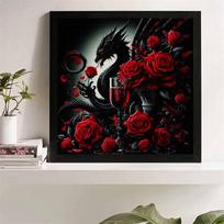 New Arrival 5D DIY Full Circle Diamond Painting  Dragon and Blood Piece  Embroidery Cross Stitch Home Decor Gift 50x50cm gray