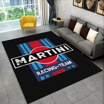 Martini Racing Kilimas Mėlynos Raudonos Juostelės Namų Dekoras Neslystantis Patvarus Modernus Svetainės Grindų Kilimėlis Su Logotipo Dizainu 40x60cm gray
