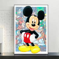 5D Diamond Painting Disney Full Diamond Embroidery Cartoon DIY Rhinestone Pictures Cross Stitch Kits Crafts Home Decor Round 20x30cm black