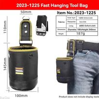 1680D Rotatable Tool Bags with Buckle Storage Bag Multifunctional Tool Pouch Small black