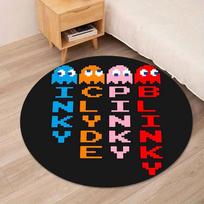 Pac-Man Arcade Pattern Round Rug Soft  Carpet Anti-Skid Floor Mat for Gaming Room Decor 80cm