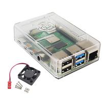 Raspberry Pi 4 Model B Black Transparent ABS Case with Fan - Protective Set