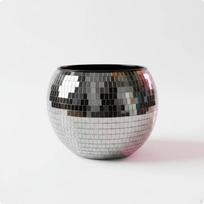 Disco Ice Bucket Reflective Mirror EyeCatching Champagne Chiller for Bar, Banquet Silver 25CM black