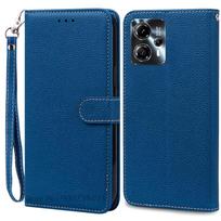 Dėklas Motorola Moto G53 5G, Dangtelis Motorola Moto G13 G23 G53 5G, Silikoninis piniginės tipo odinis dėklas Motorola Moto G53, Fundas For MOTO G53 5G blue