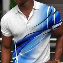 Casual Essential: Brush Stroke Short Sleeve Polo Shirt for Men L white
