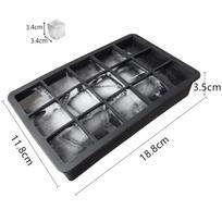 Silicone Big Ice Cube Mold with Lid Easy Release 6/15 Grids Stackable Ice Tray for Cocktail  Home Bar Use A4 gray