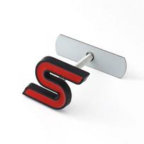 3D Metal S Logo Letters Car Front Grill Emblem Trunk Badge Decal For Ford Mondeo Focus Kuga Fiesta Zetec S Sticker Accessories
