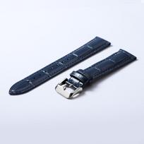 Leather Strap 12mm 14mm 16mm 18mm 19mm 20mm 21mm 22mm 24mm Crocodile Pattern Bracelet Men Women Universal Replacement Watchband 19mm&with gold buckle mėlyna