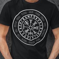 Norse Gods Viking Gods and Goddesses Vegvisir Symbol T-Shirt 140 gray