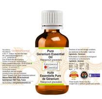 Greenwood Essential Geranium Essential Oil (Pelargonium graveolens) Pure | Non-Sticky | Non-greasy | Lightweight | Men & Women | All Skin Types | white
