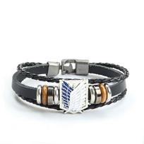 Attack on Titan Leather Bracelet Shingeki No Kyojin Survey Corps Wings of Liberty Multilayer Braided Rope Bracelet Anime Jewelry Style 1 black