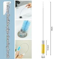 1Pcs Rotary Pipe Cleaning Brush Brush Long Handle Brush For Pipe Wall Cleaning Tools Kit geltona