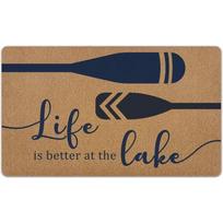 Welcome to The Lake Pattern Doormat Easy Clean Wear Resistant Entrance Rug Ideal For Nautical Vacation Home Porch Home Decor 40x60cm