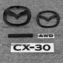 CX-30 glossy black ABS Car Front Grille Eemblem Rear Trunk Badge Sticker SKYACTIV G E SKYACTIV X For Mazda CX30 Logo Accessories