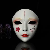 Party Wear Accessories Full Face Cosplay Geisha Mask Dress Up Flower Hanfu Cosplay Mask Spooky Masquerade Japanese Mask Toy Show