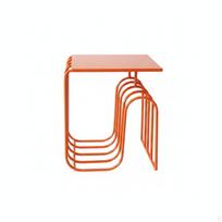 Minimalist Metal Side Table Small Areas Cylindrical Iron Space-Saving