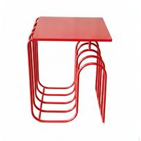 Minimalist Metal Side Table Small Areas Cylindrical Iron Space-Saving