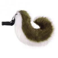 Plush Shiba Inu Tail Prop Halloween Cosplay Anime Convention Costume Accessory Soft Curled Dog Green White black