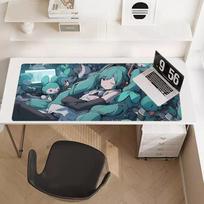 Hatsune Miku Plush Pile Extended Gaming Mouse Pad Anime Aesthetic Desk Mat NonSlip Gamer Mouse Pad Size For Keyboards Mat 30x80x0.2cm