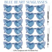 12-100Pcs Wedding Sunglasses Wedding Gift for Guest Bulk DIY Heart Sunglasses with Pen Bachelorette Birthday Beach Party Glasses 12Pcs gray