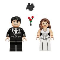 Vestuviniai figūrėlių konstravimo kaladėlių žaislai merginai ir žmonai kaip dovana santuokos pasiūlymui