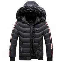 Žieminiai Vyriški šilti gobtuvai Parkai Striukės Vyriškos Vėjo striukės Viršutiniai drabužiai Parkas Paltai Vyriški Rudens Nuimama Skrybėlė Apranga Parkas Paltai Vyriški XXXL black