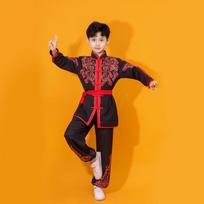 Kinų Kung Fu Uniforma Ketur Seasons Kolekcija Vaikams Pasiruošimas Wushu Rinkinys Berniukui Apykaklė Ilgomis Rankovėmis Marškiniai + Kelnės Tai Chi Mergaitei Dviejų Dalių Rinkinys 170 orange